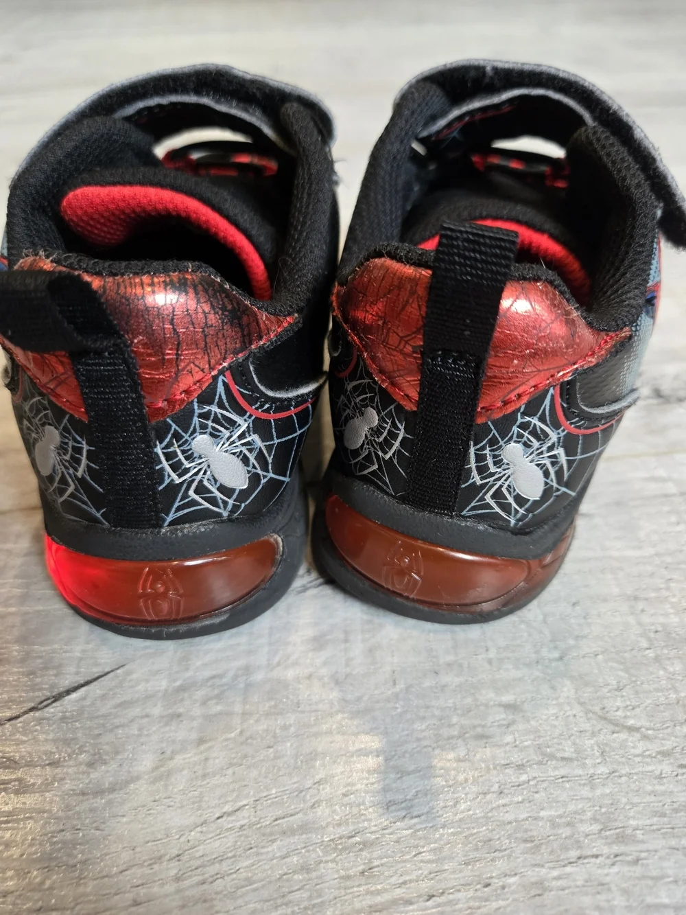 Marvel Spider-Man Light Up Black and Red Kids Velcro Sneakers